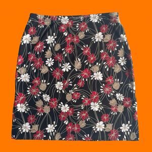 90's vintage floral high waisted mini skirt LARGE XL a. byer